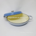 Cazuela de hierro fundido de esmalte azul / olla de hierro fundido / utensilios de cocina de hierro fundido